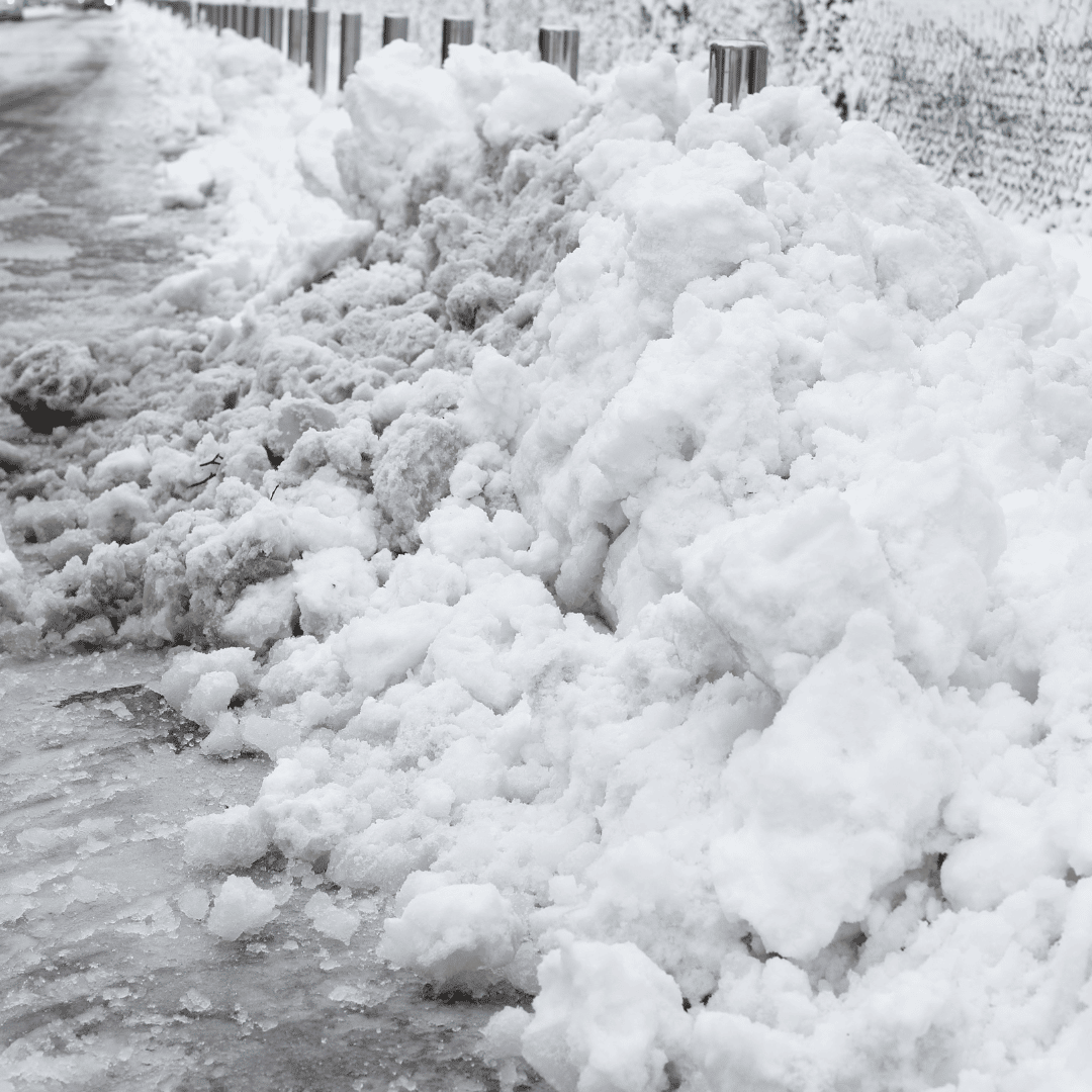 snow in street